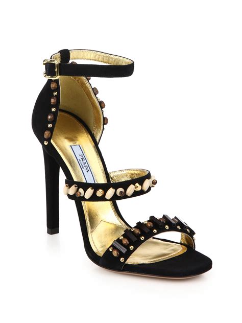 prada suede sandal|prada flat sandals.